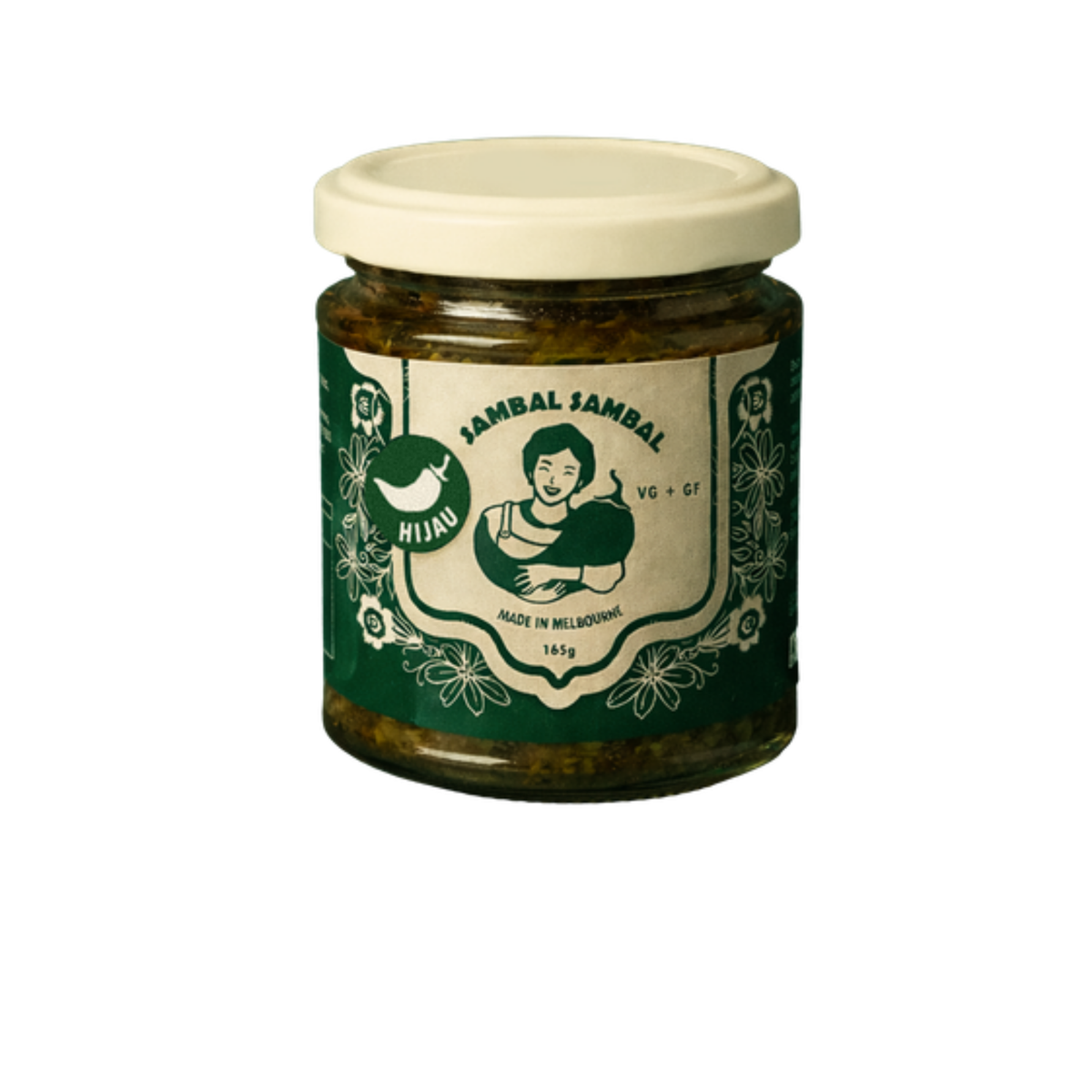 Sambal Sambal Sambal Hijau 165g jar on white