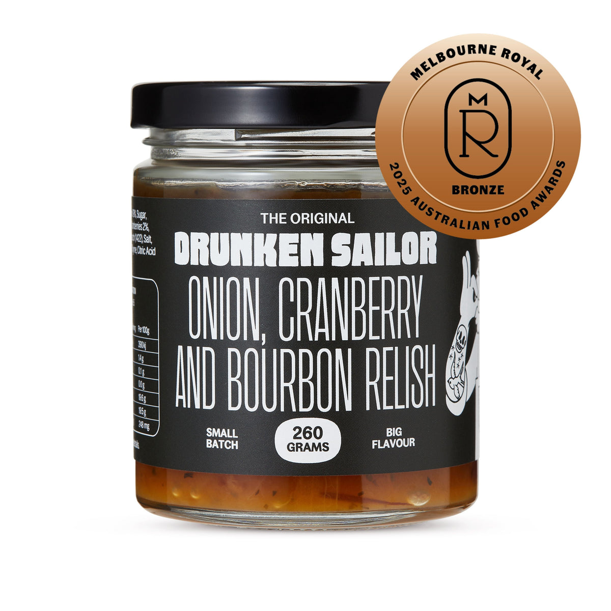Onion, Cranberry & Bourbon Relish 260g jar