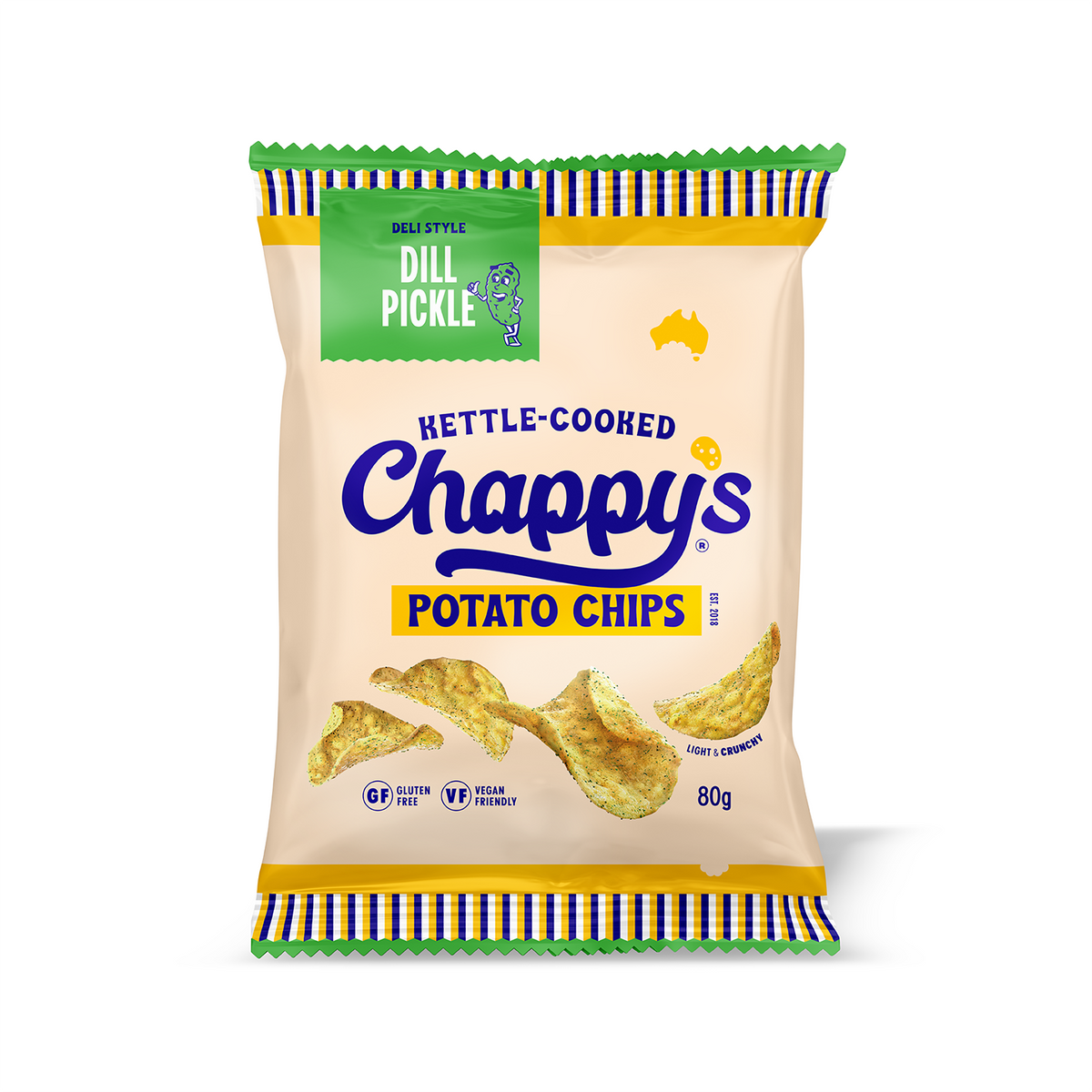 Chappy's Dill Pickle Kettle Chips 80g bag