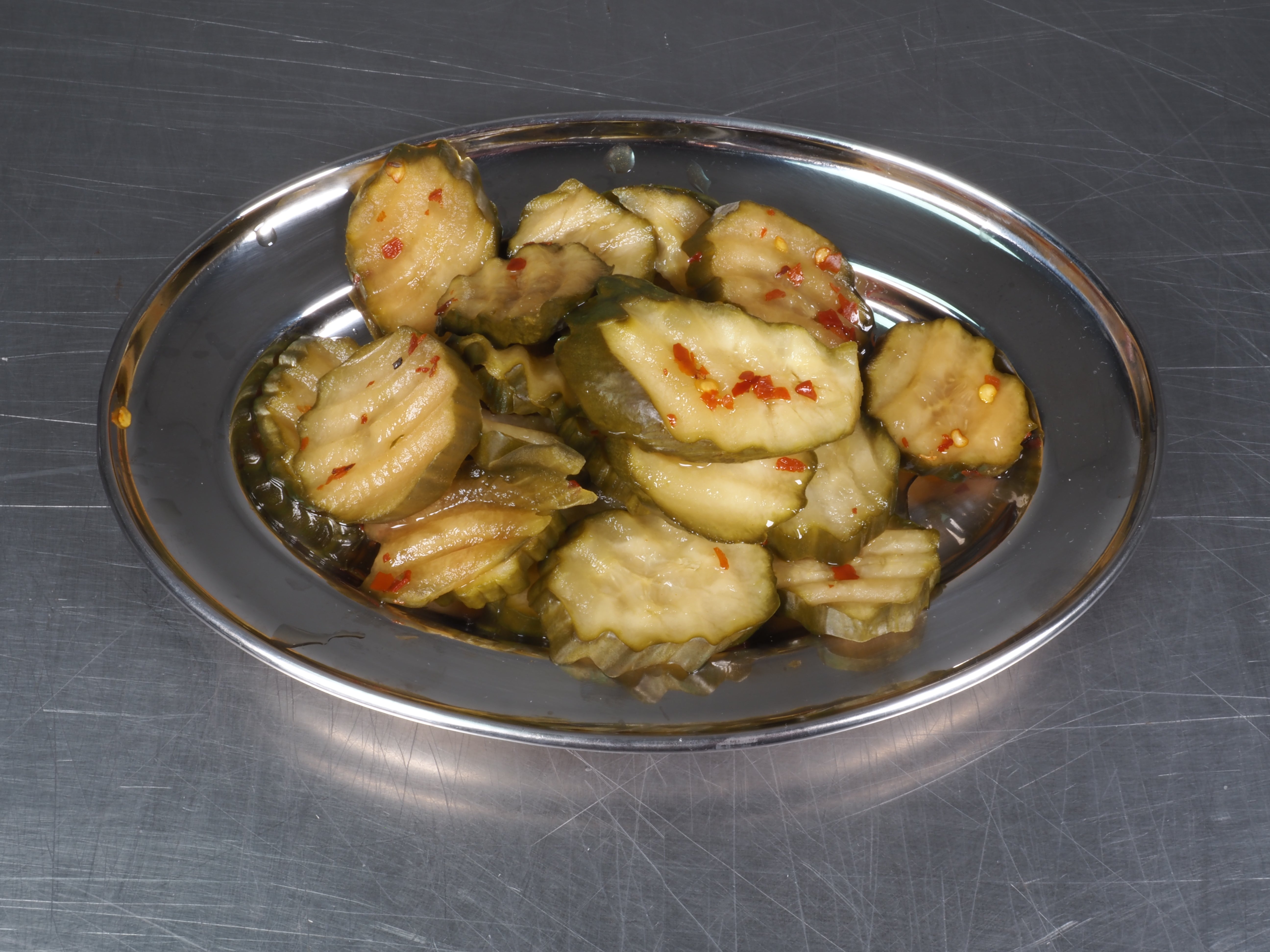 Pickled Hot, Sour and Slightly Sweet Cucumber Chips