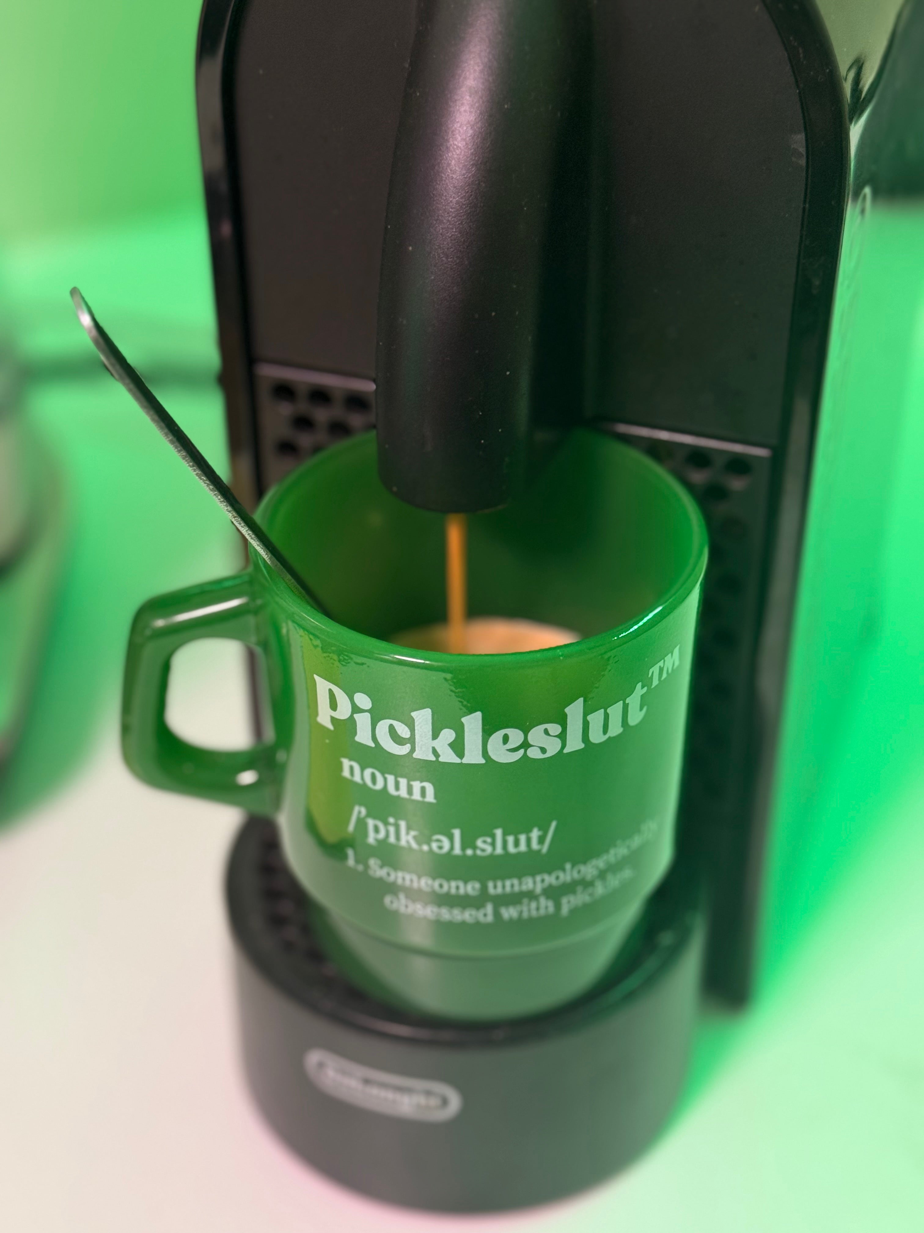 Pickleslut Mug in use