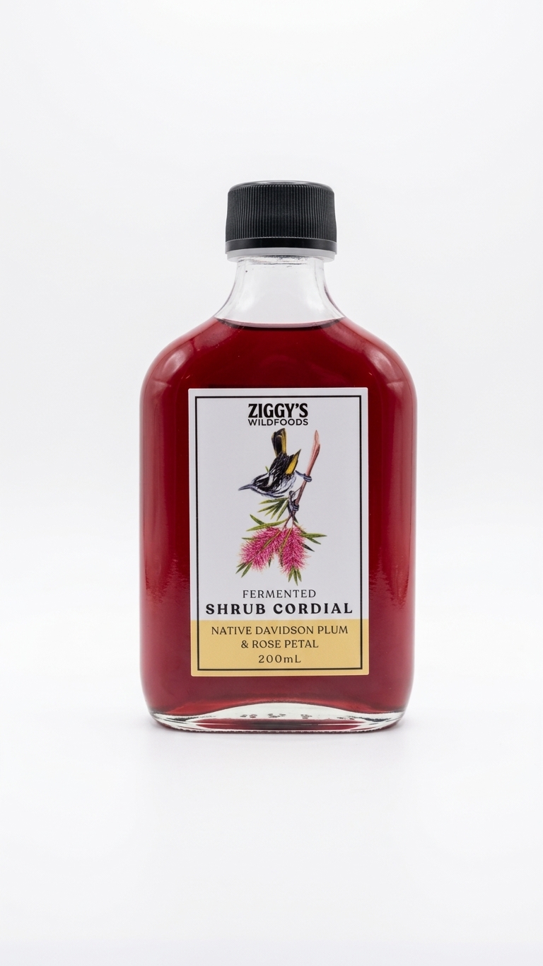 Wild Davidson Plum & Rose Petal Shrub Cordial — Ziggy's Wildfoods