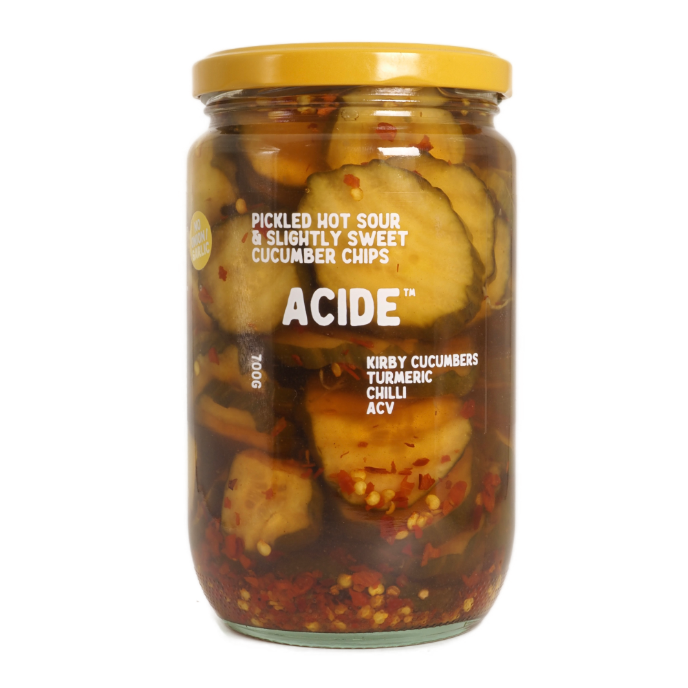 Pickled Hot, Sour and Slightly Sweet Cucumber Chips